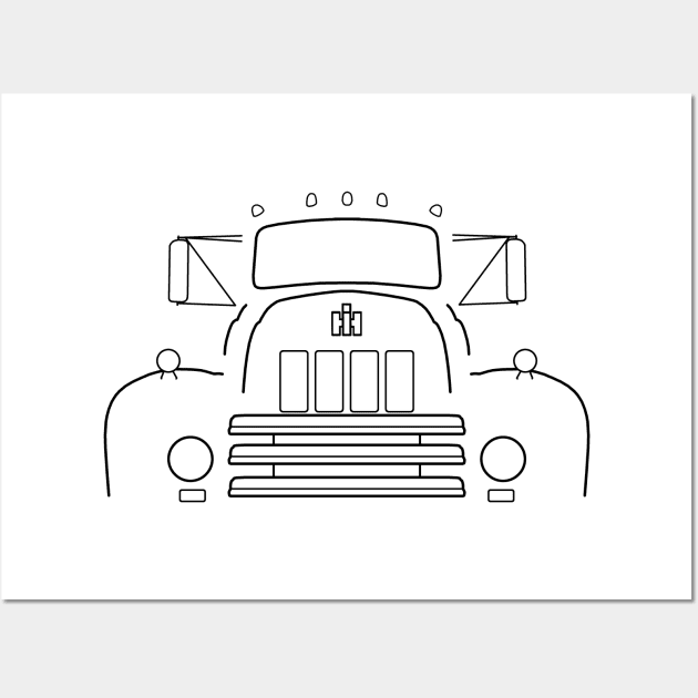 International Harvester IH R-190 classic truck black outline graphic Wall Art by soitwouldseem